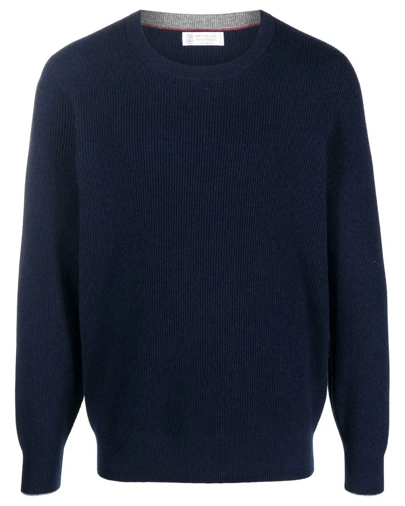 Brunello Cucinelli Kaschmirpullover mit Rundhalsausschnitt - Blau Blau