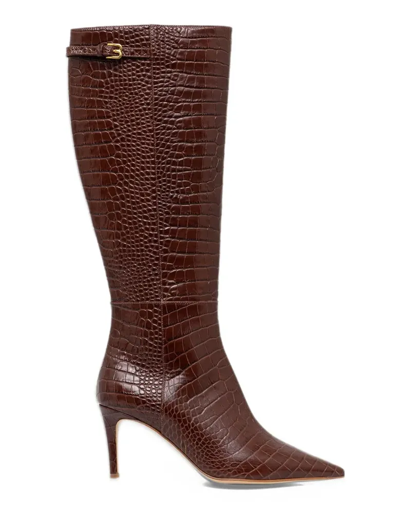 Baldinini crocodile-effect knee-high boots - Braun Braun