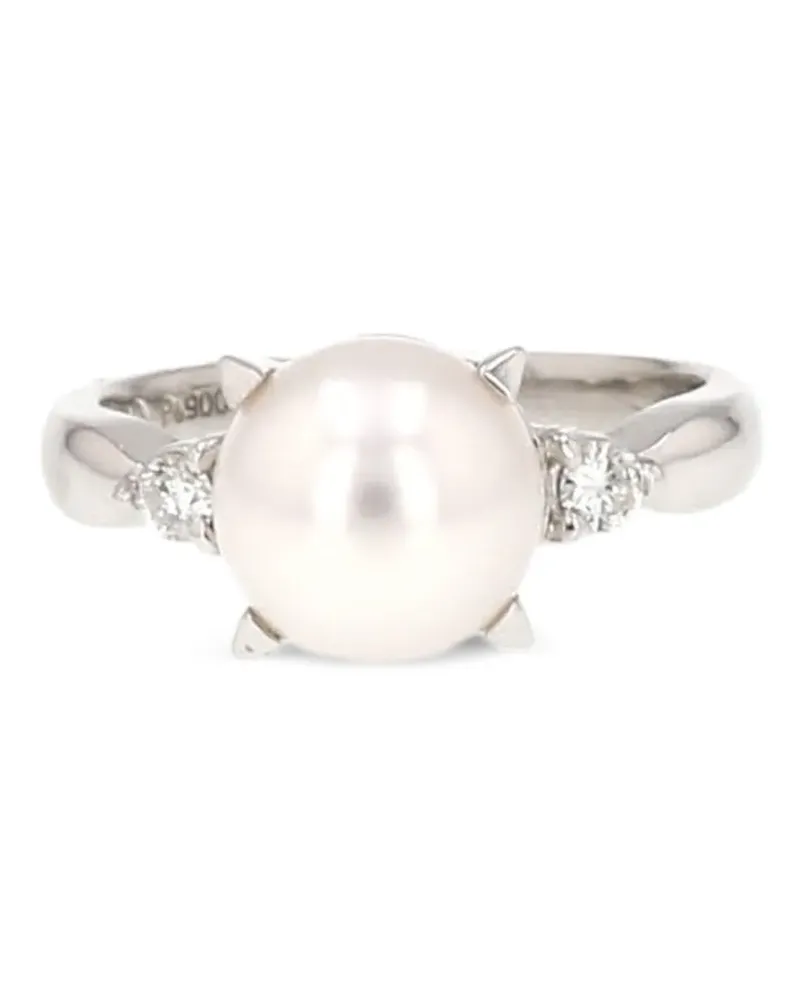 TASAKI 2000s Ring mit Perlen und Diamanten - Silber Silber