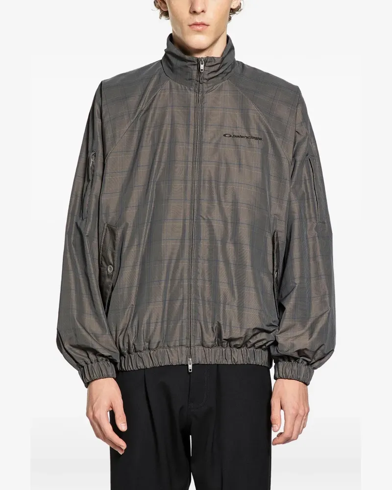 Balenciaga plaid logo jacket - Grau Grau