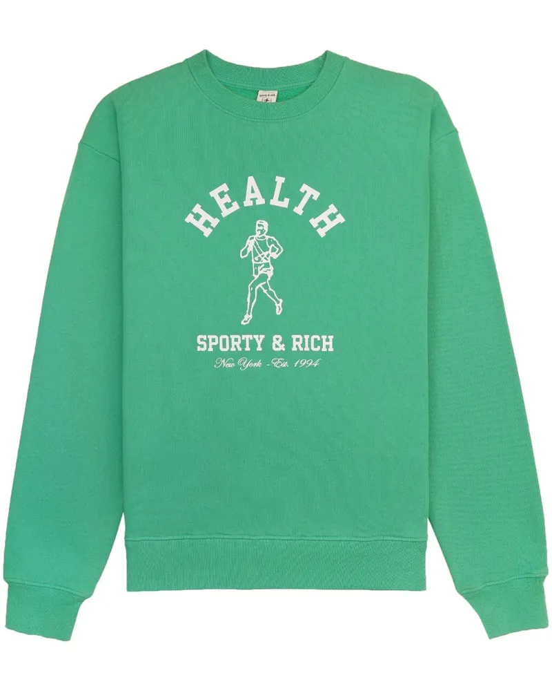 SPORTY & RICH NY Running Club Sweatshirt - Grün Grün