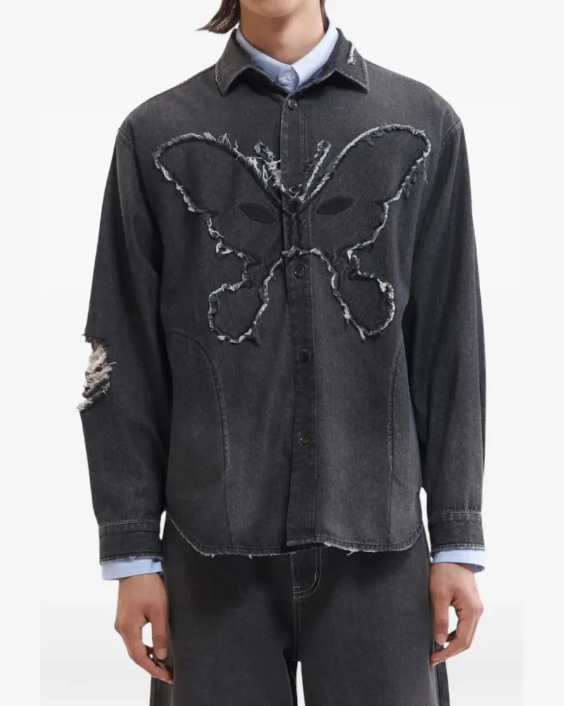 Perks and Mini Moments in Love Hemdjacke im Distressed-Look - Schwarz Schwarz