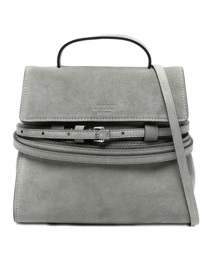 Moschino Wildleder-Tote Bag mit Gürteldetail - Grün Grün