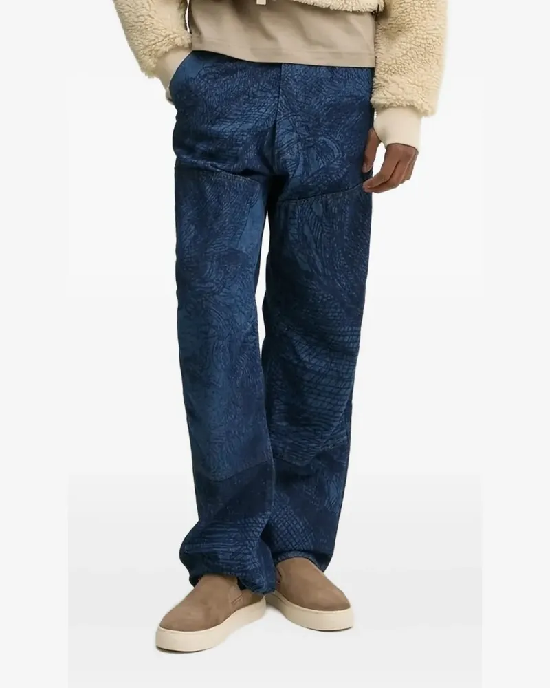 G-STAR RAW Gemusterte Straight-Leg-Jeans - Blau Blau