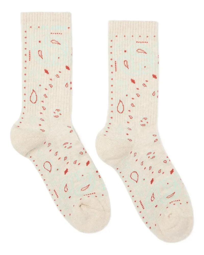 Alanui Socken mit Bandana-Muster - Nude Nude