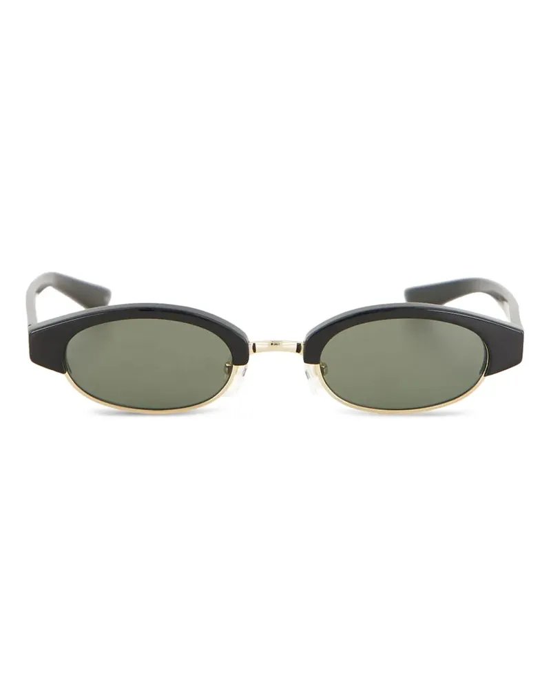 Alexander McQueen Ellipse Sonnenbrille mit ovalem Gestell - Schwarz Schwarz