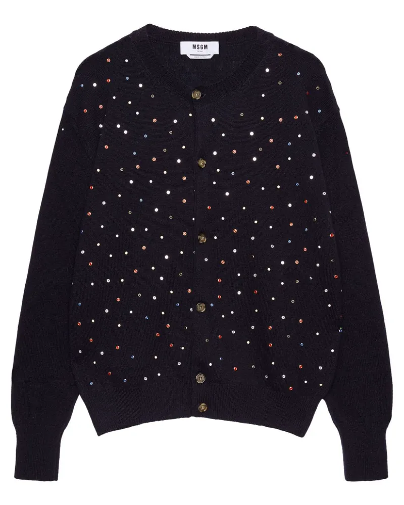 MSGM Cardigan mit Kristallverzierung - Schwarz Schwarz