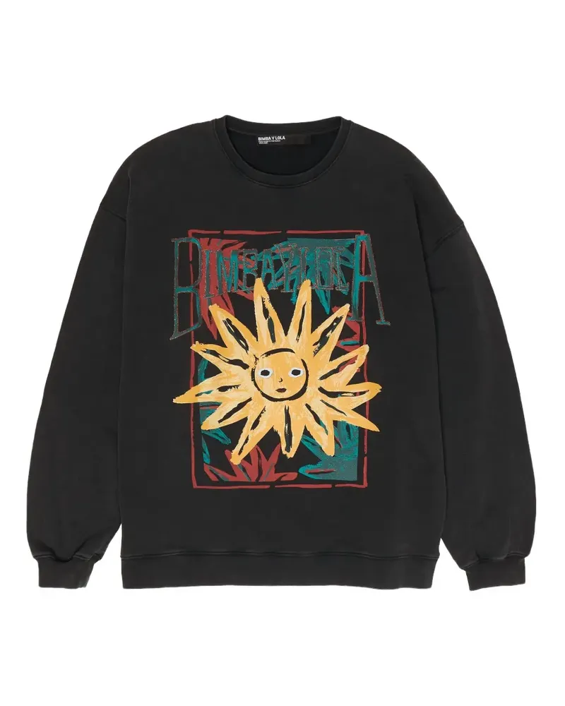 BIMBA Y LOLA Sweatshirt-Logo Sun preto-lavado - Schwarz Schwarz