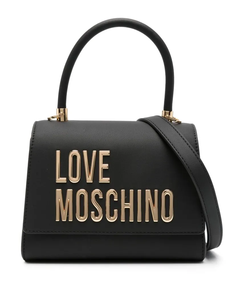 Moschino Handtasche mit Logo-Schriftzug - Schwarz Schwarz