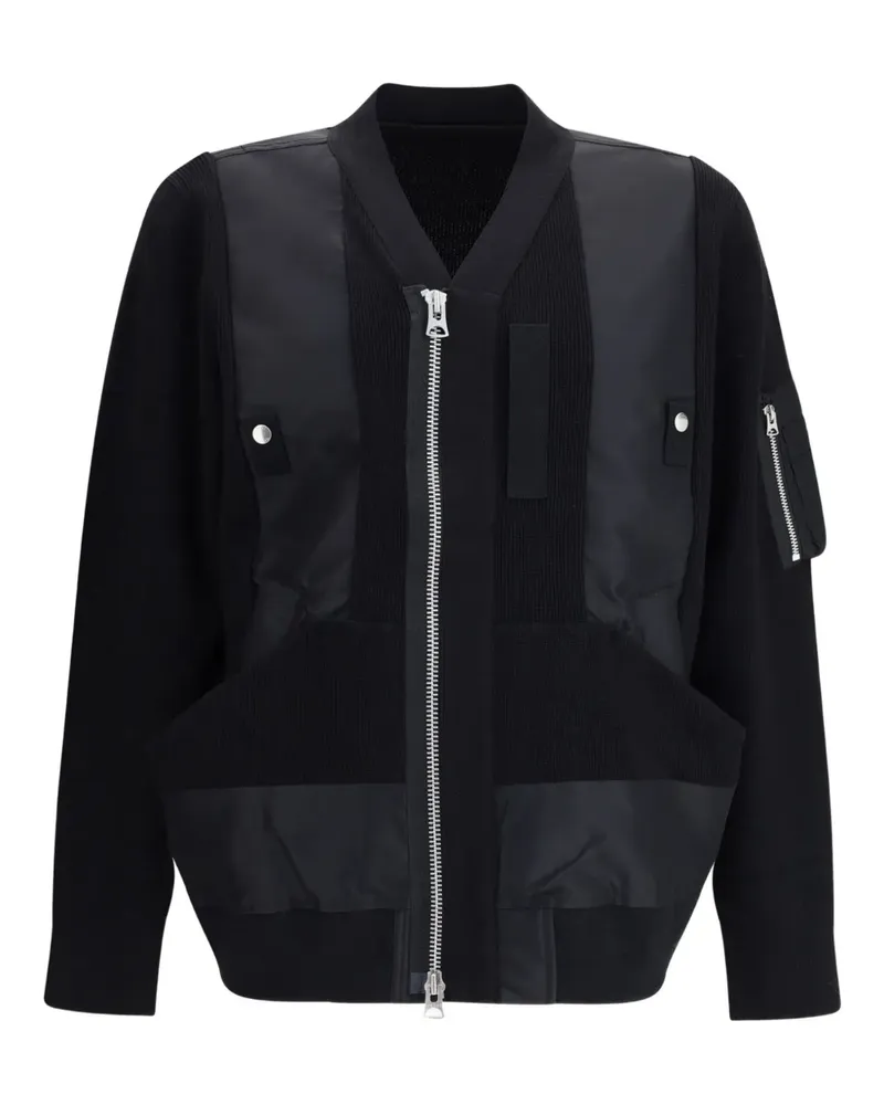 Sacai Bomberjacke mit Reißverschluss - 001 BLACK 001