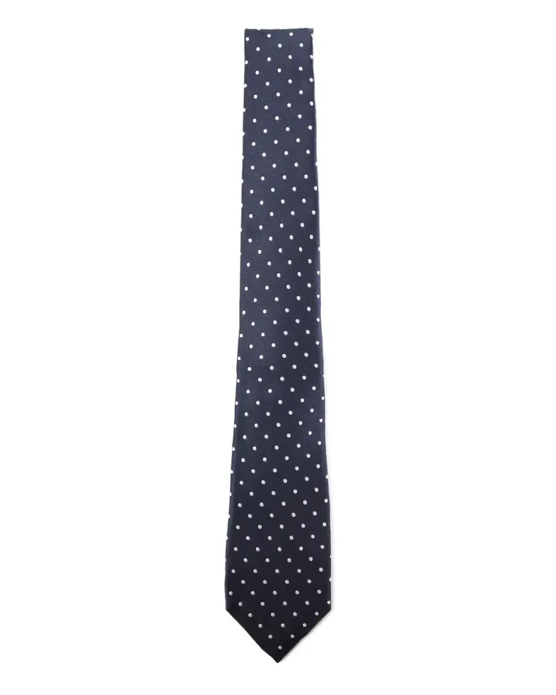 Kiton Seidenkrawatte mit Polka Dots - Blau Blau