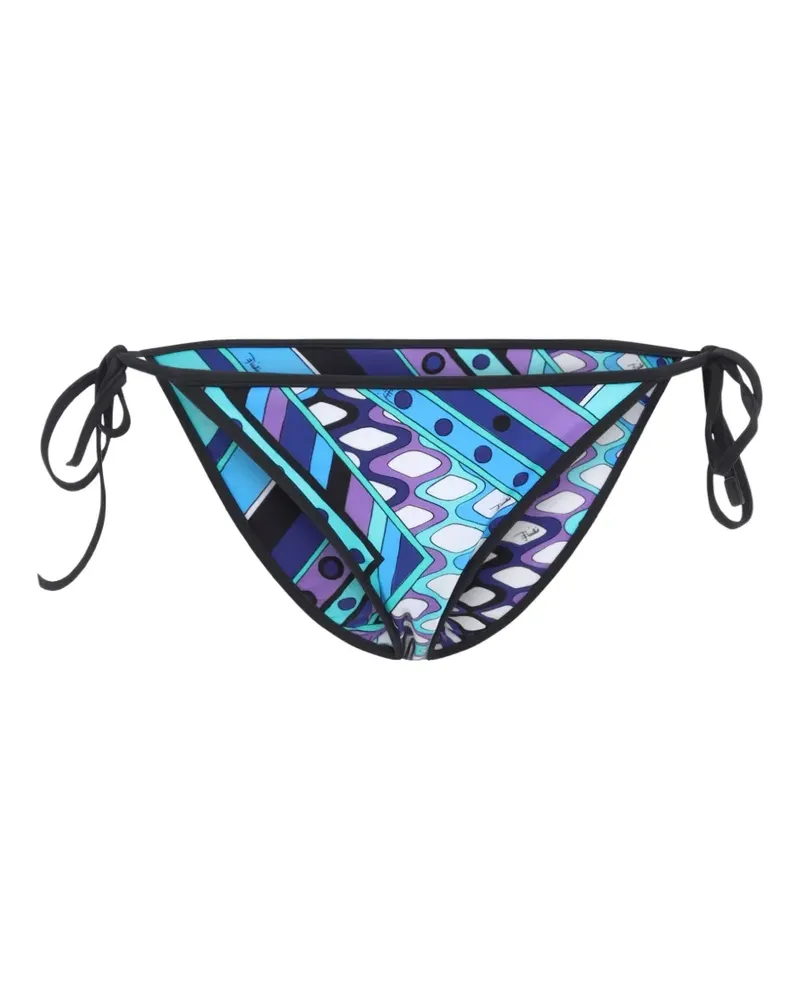 Emilio Pucci geometric-print side-tie bikini bottoms - Blau Blau