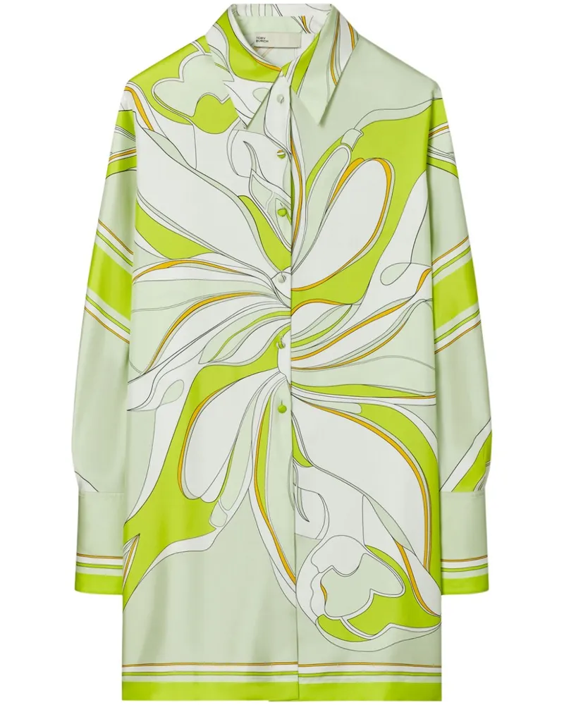 Tory Burch Seidenhemd mit Blumen-Print - Nude Nude