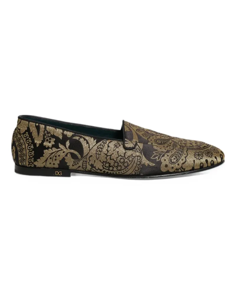 Dolce & Gabbana paisley jacquard loafers - Gold Gold