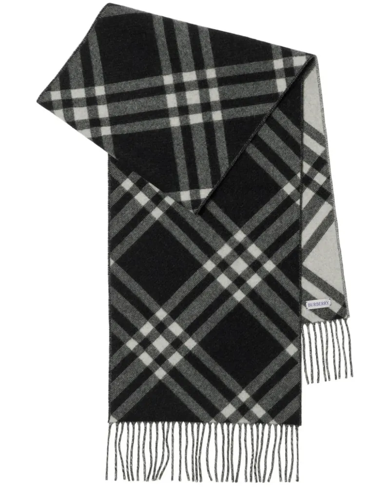 Burberry Karierter Kaschmirschal - Schwarz Schwarz