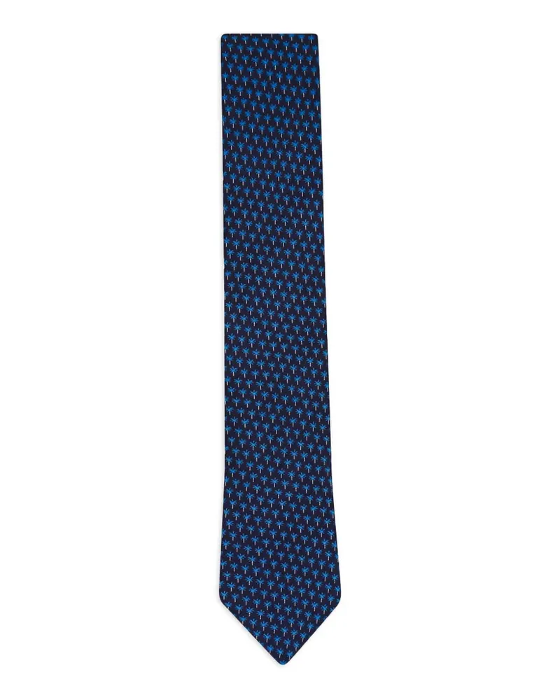 Ermenegildo Zegna palm-tree-print silk tie - Schwarz Schwarz