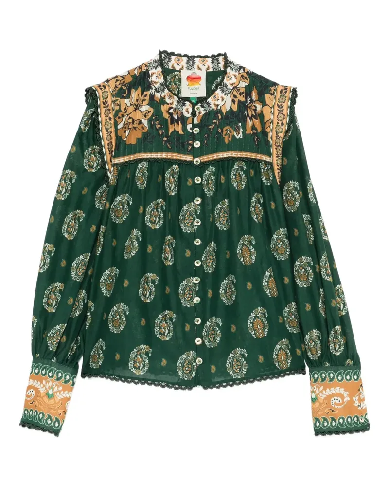 FARM Rio Tayla Hemd mit Paisley-Print - Grün Grün