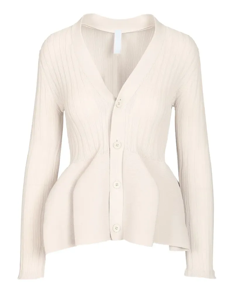CFCL Pottery peplum-hem cardigan - Nude Nude