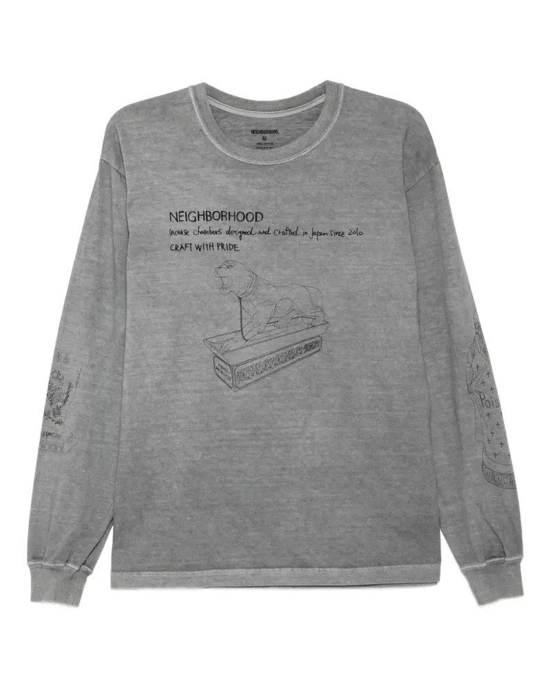 Neighborhood graphic-print long-sleeve T-shirt - Grau Grau