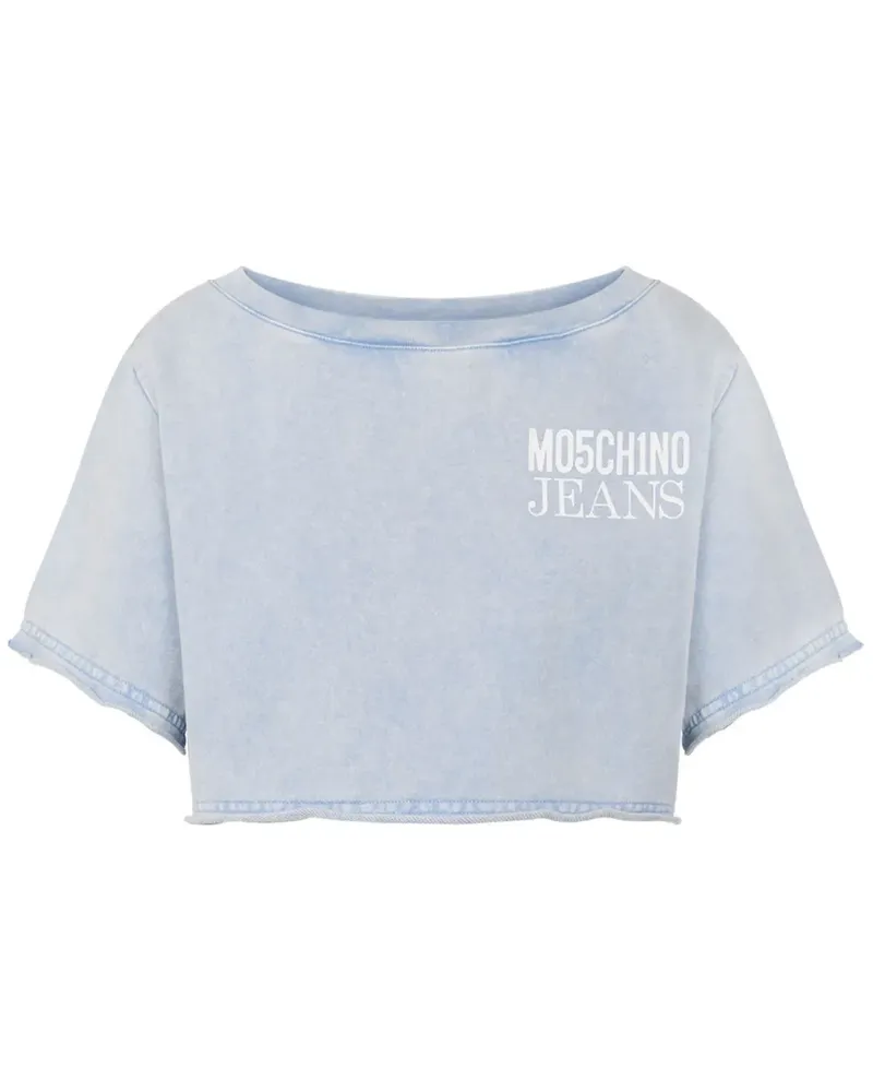 Moschino Cropped-T-Shirt aus Denim - Blau Blau