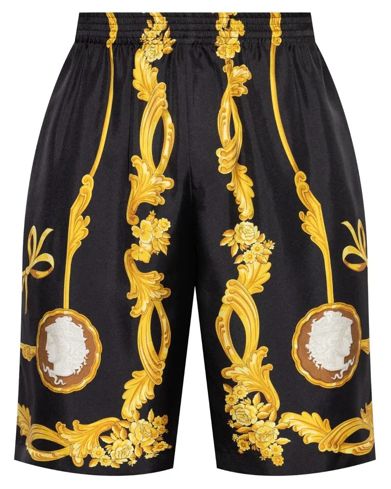 Versace Cameo Shorts aus Seide - Schwarz Schwarz