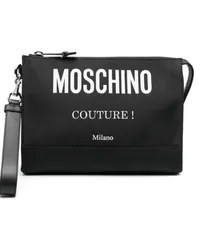 Moschino Clutch mit  Couture-Print Schwarz