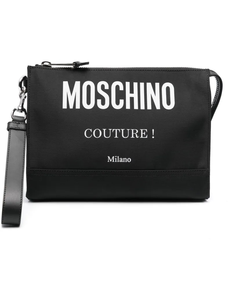 Moschino Clutch mit  Couture-Print Schwarz