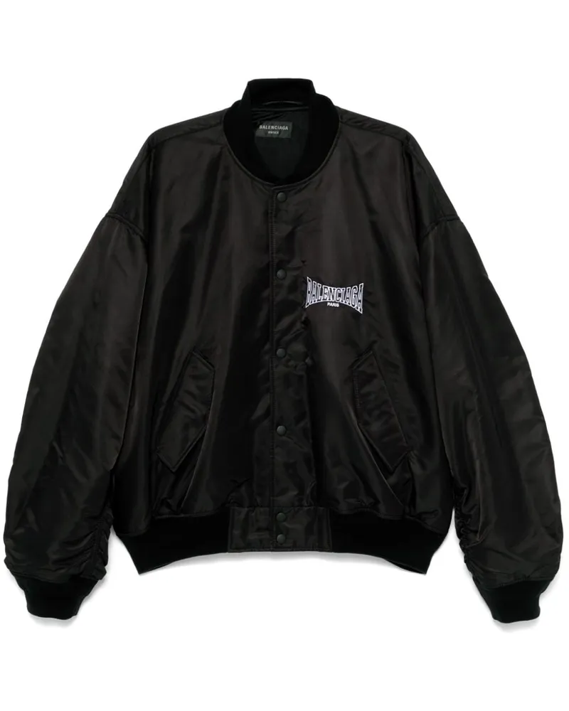 Balenciaga Bestickte Bomberjacke - Schwarz Schwarz