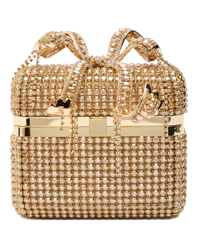Self-Portrait mini crystal embellishment bag - Gold Gold