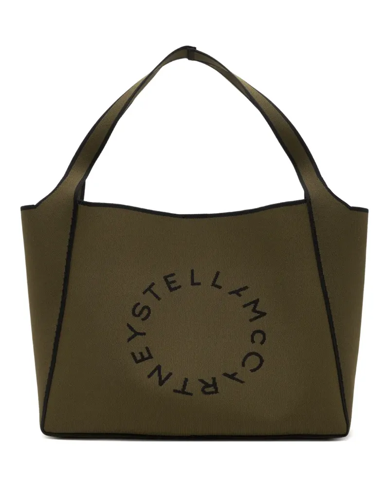 Stella McCartney Handtasche mit Logo-Print - Grün Grün