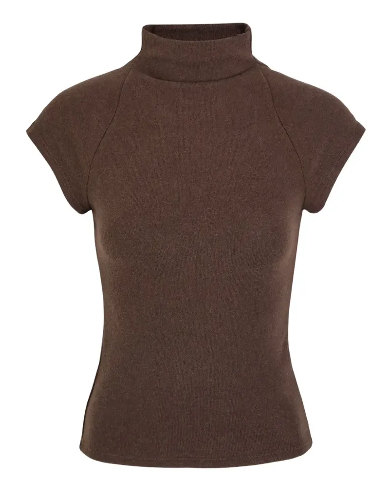 Reformation Kurzärmeliges Pien T-Shirt - Braun Braun