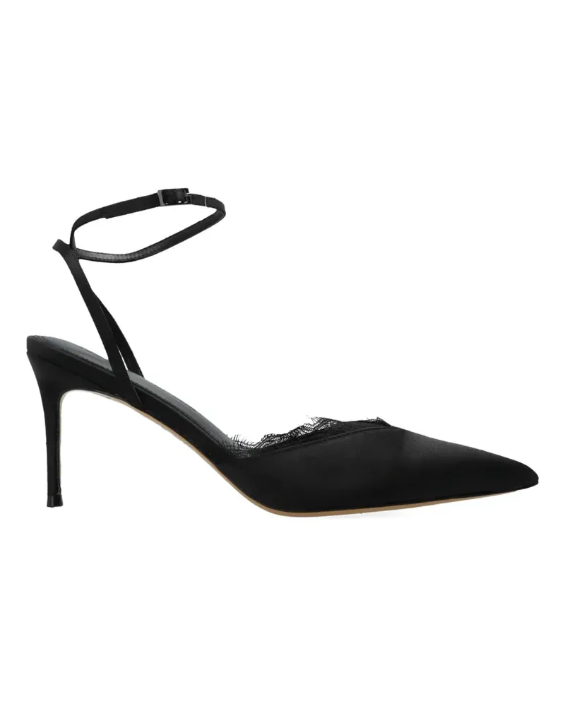 BLACK SUEDE STUDIO Pumps aus Satin mit Spitzenbesatz - Blau Blau