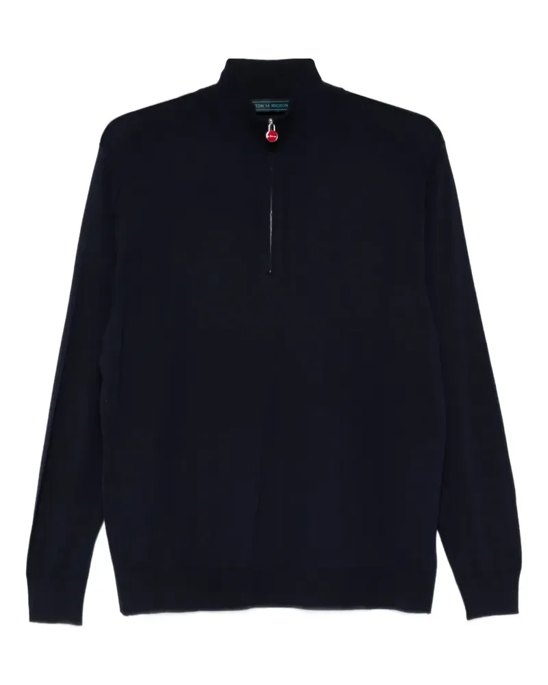 Kiton zip-up mock-neck sweater - Blau Blau