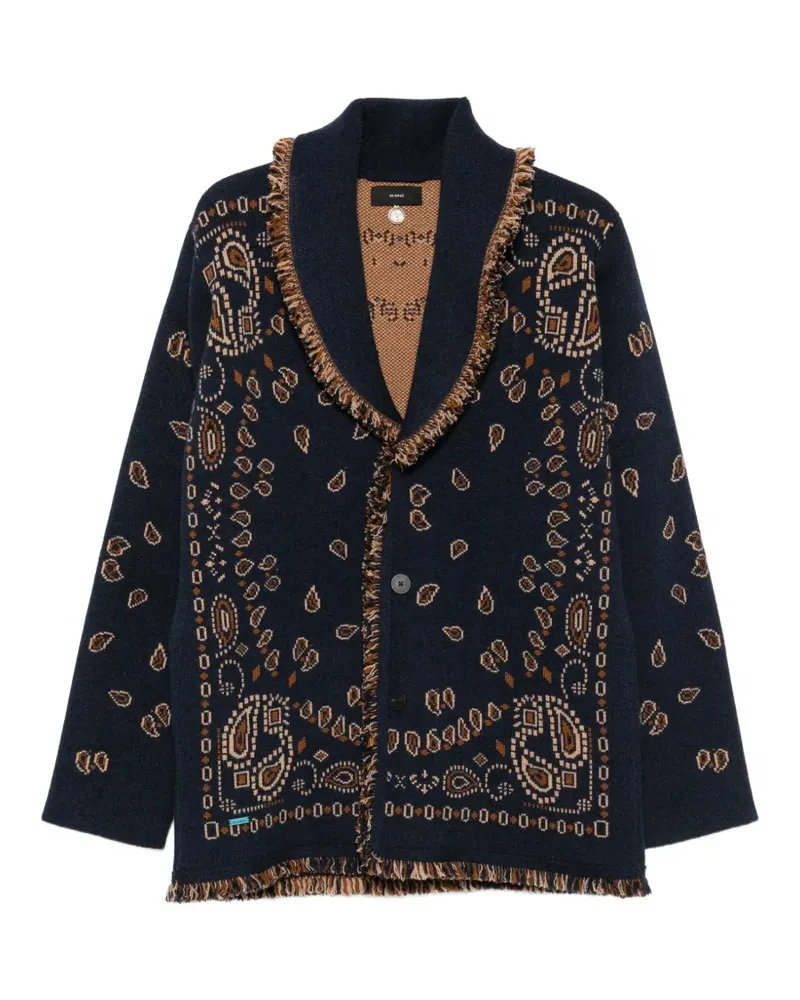 Alanui paisley-jacquard cardigan - Blau Blau