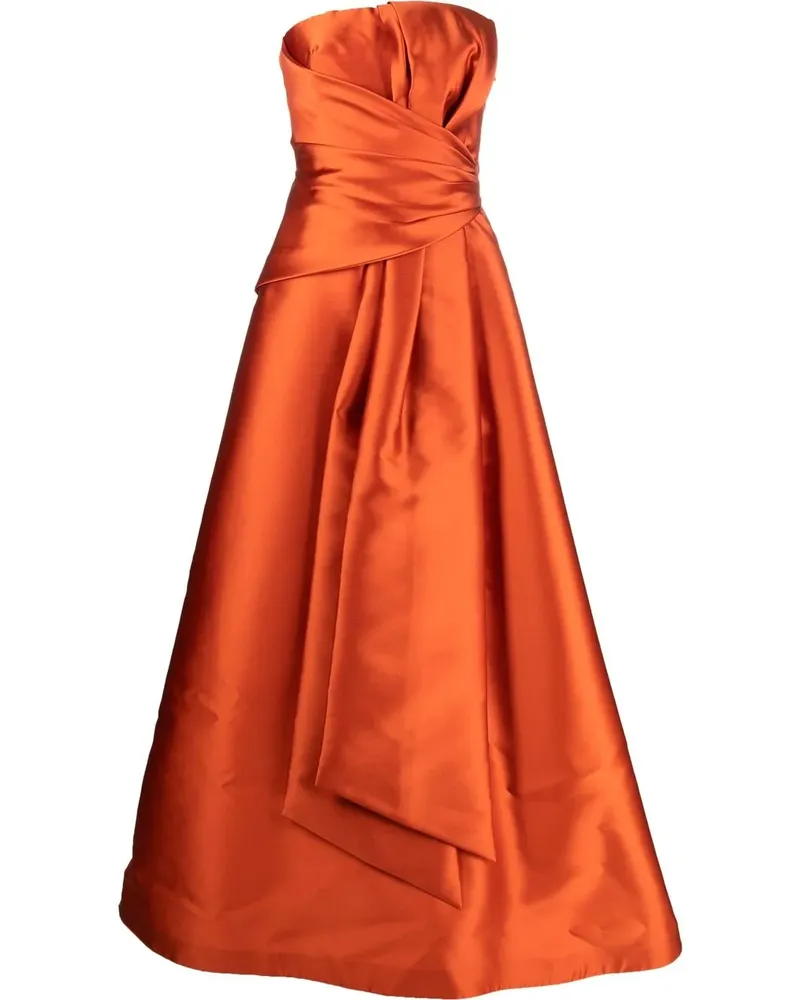 Alberta Ferretti Gerafftes Abendkleid - Orange Orange