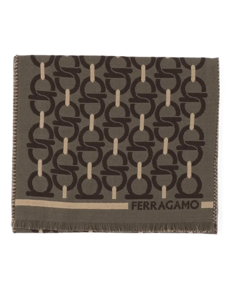 Ferragamo Schal mit Gancini-Jacquardmuster - Grau Grau