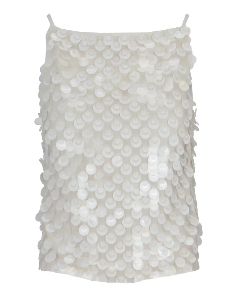 P.A.R.O.S.H. P.A.R.O H. sequin-embellished top - Weiß Weiß