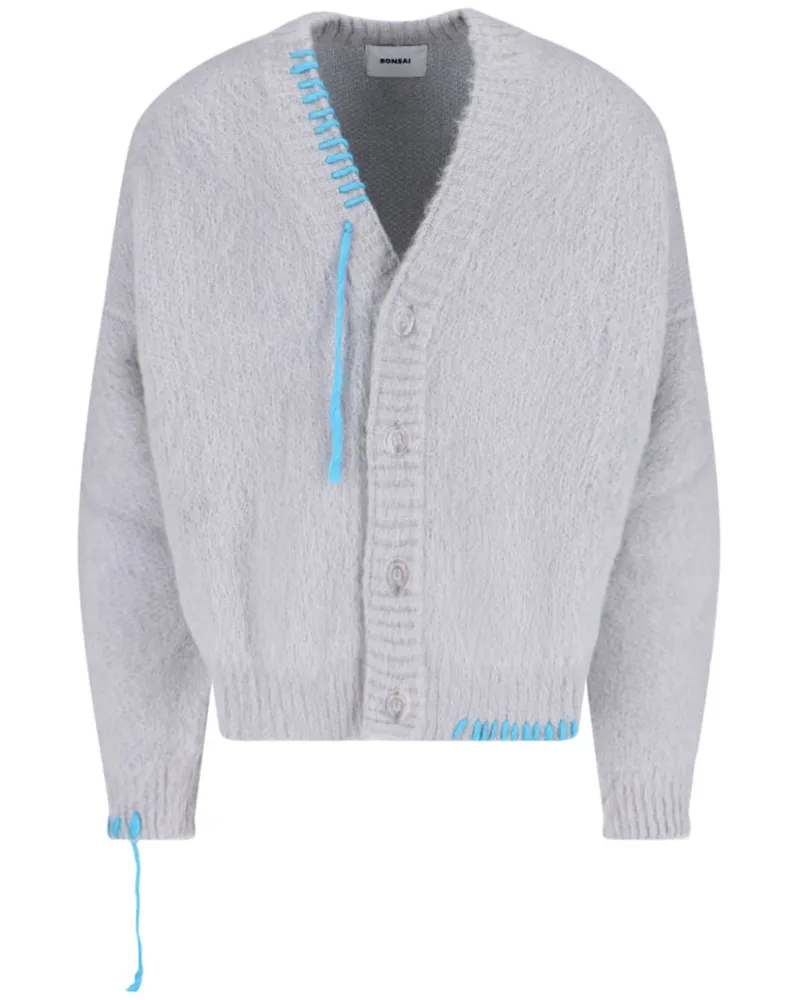 BONSAI Cardigan mit Ziernähten - Grau Grau