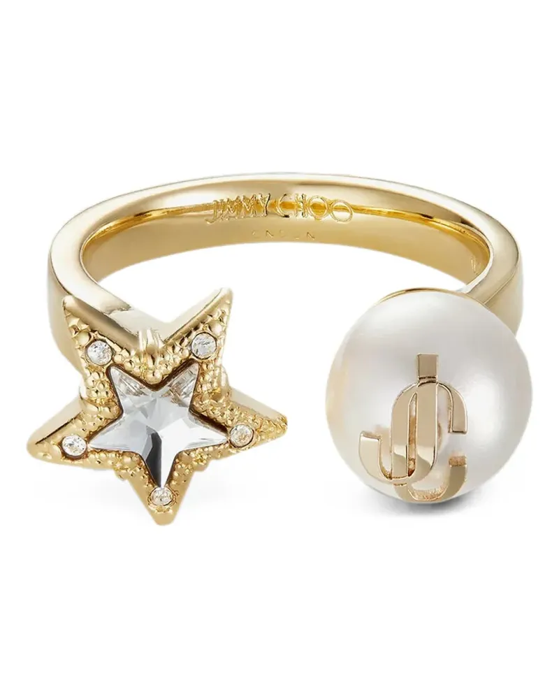 Jimmy Choo star pearl ring - Gold Gold