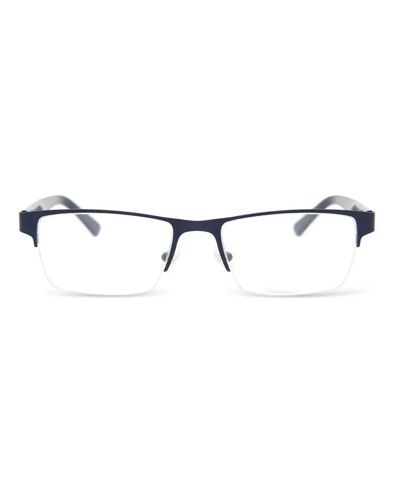Lacoste matte rectangle-frame glasses - Blau Blau