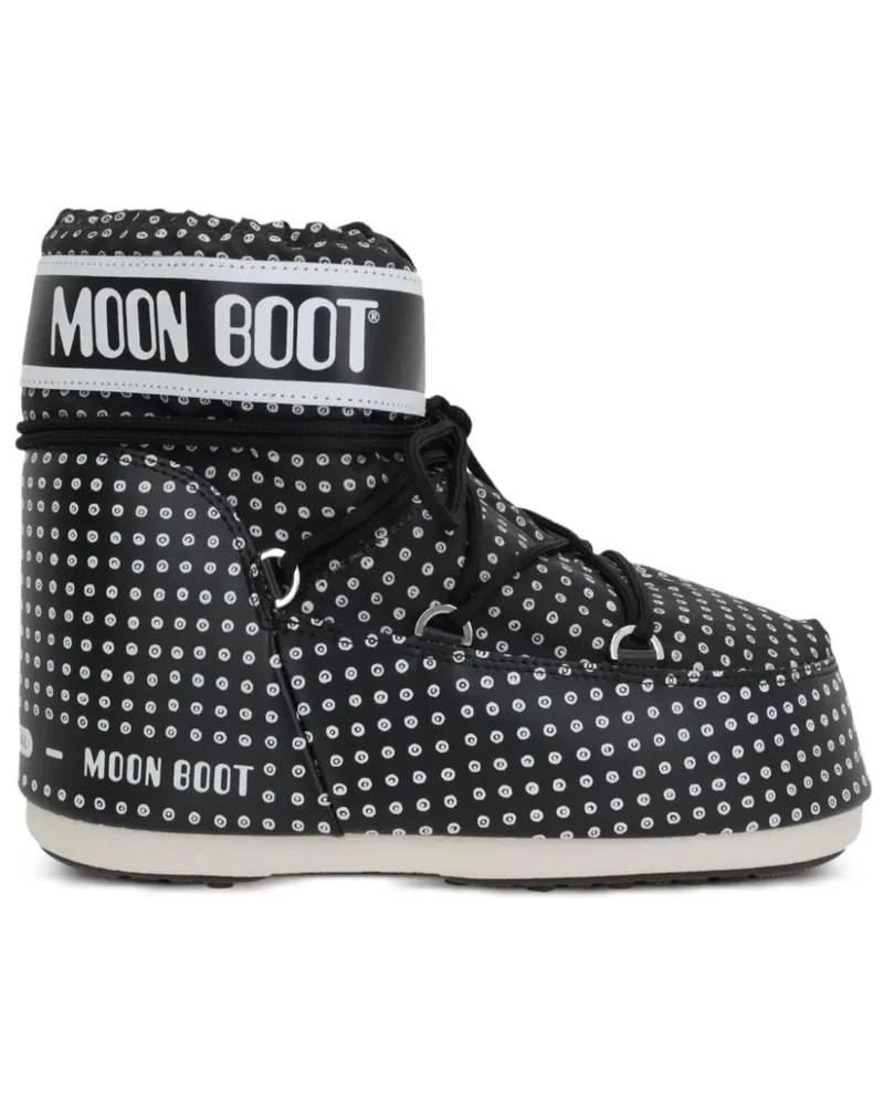 Moon Boot Schneestiefel mit Logo-Print - Schwarz Schwarz