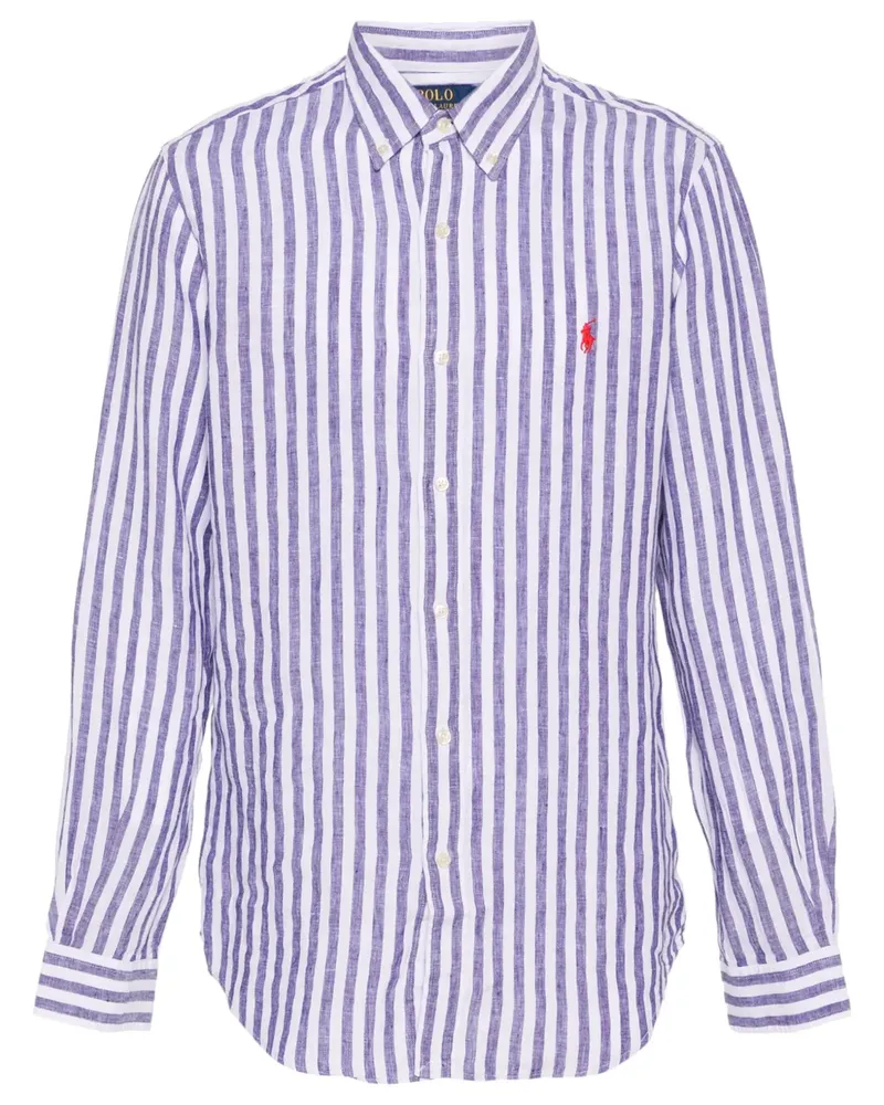 Ralph Lauren Leinenhemd mit Polo Pony-Stickerei - Blau Blau