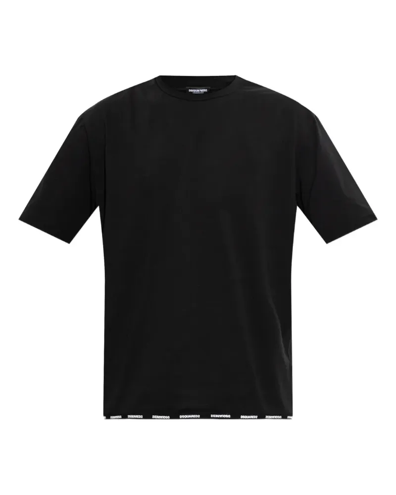 Dsquared2 logo-trim T-shirt - Schwarz Schwarz