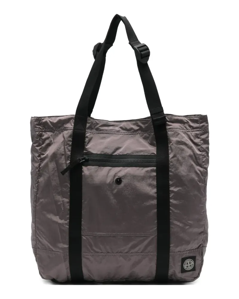 Stone Island logo-detail tote bag - Grau Grau