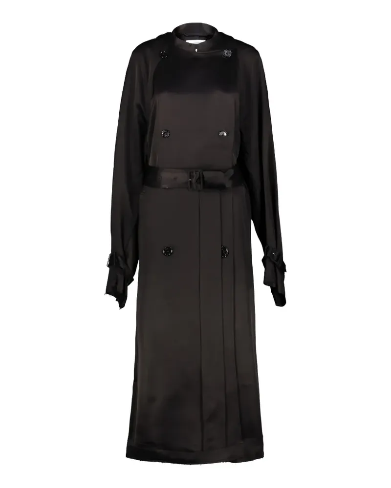 Totême Trenchcoat aus Satin - Schwarz Schwarz