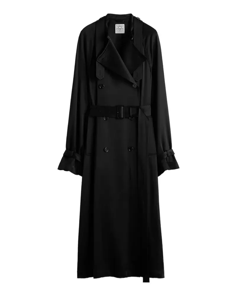 Totême Trenchcoat aus Satin - Schwarz Schwarz