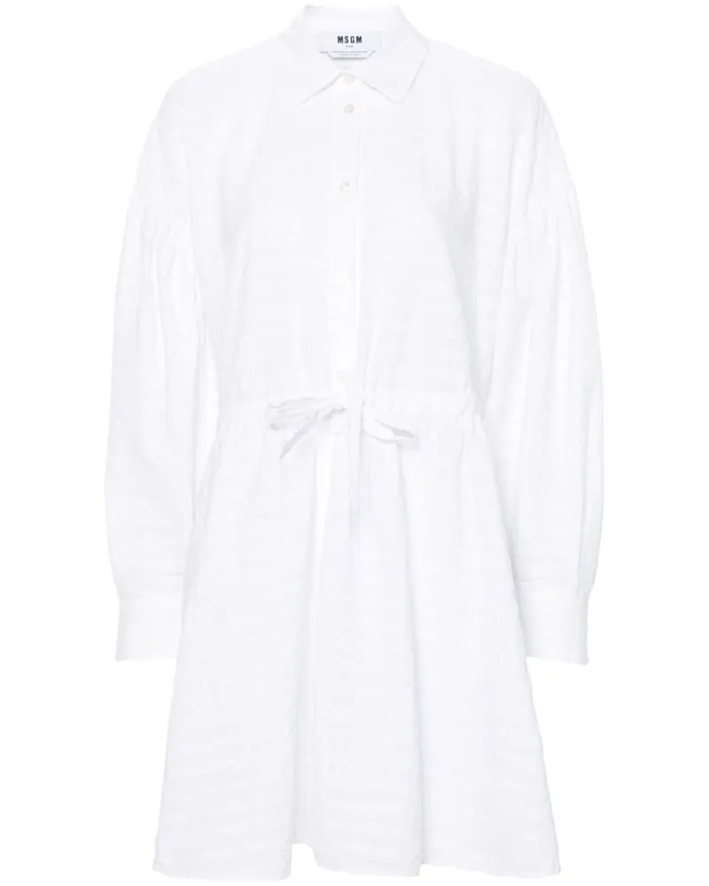 MSGM Seersucker-Minikleid - Weiß Weiß