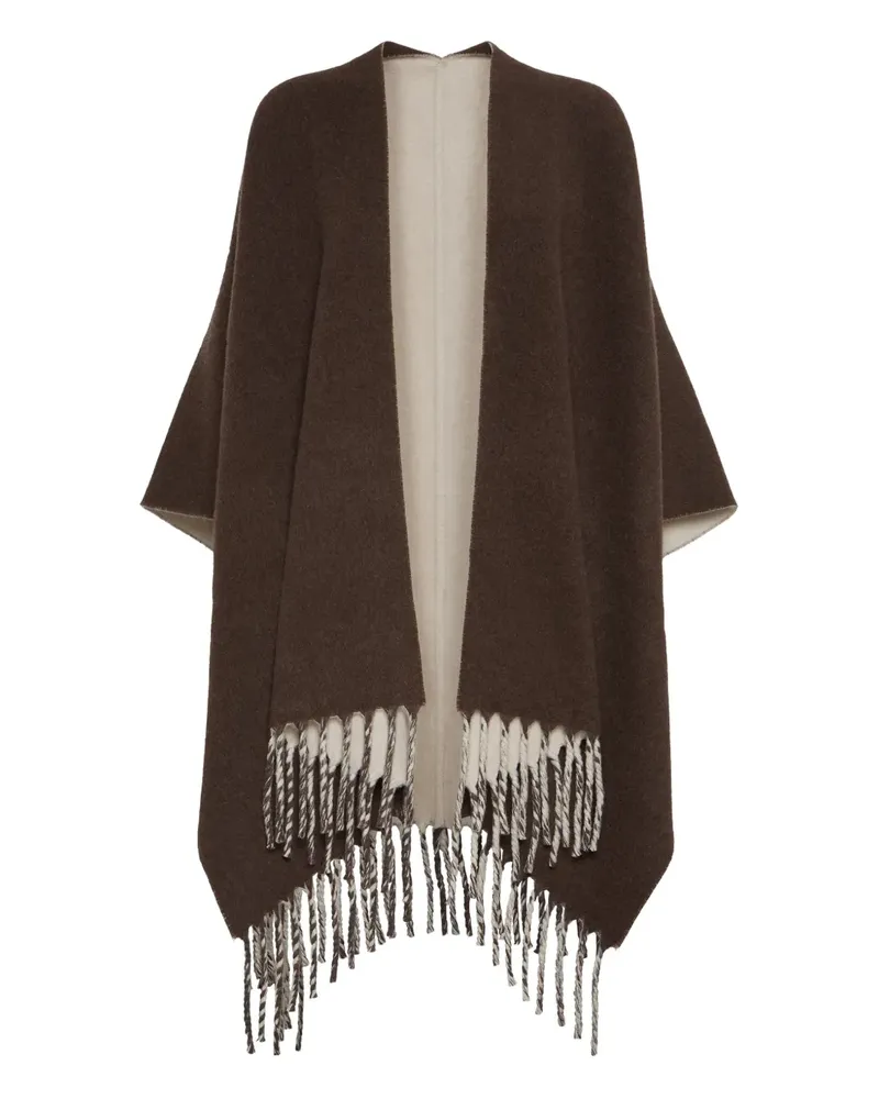 Brunello Cucinelli Poncho mit Fransen - Braun Braun