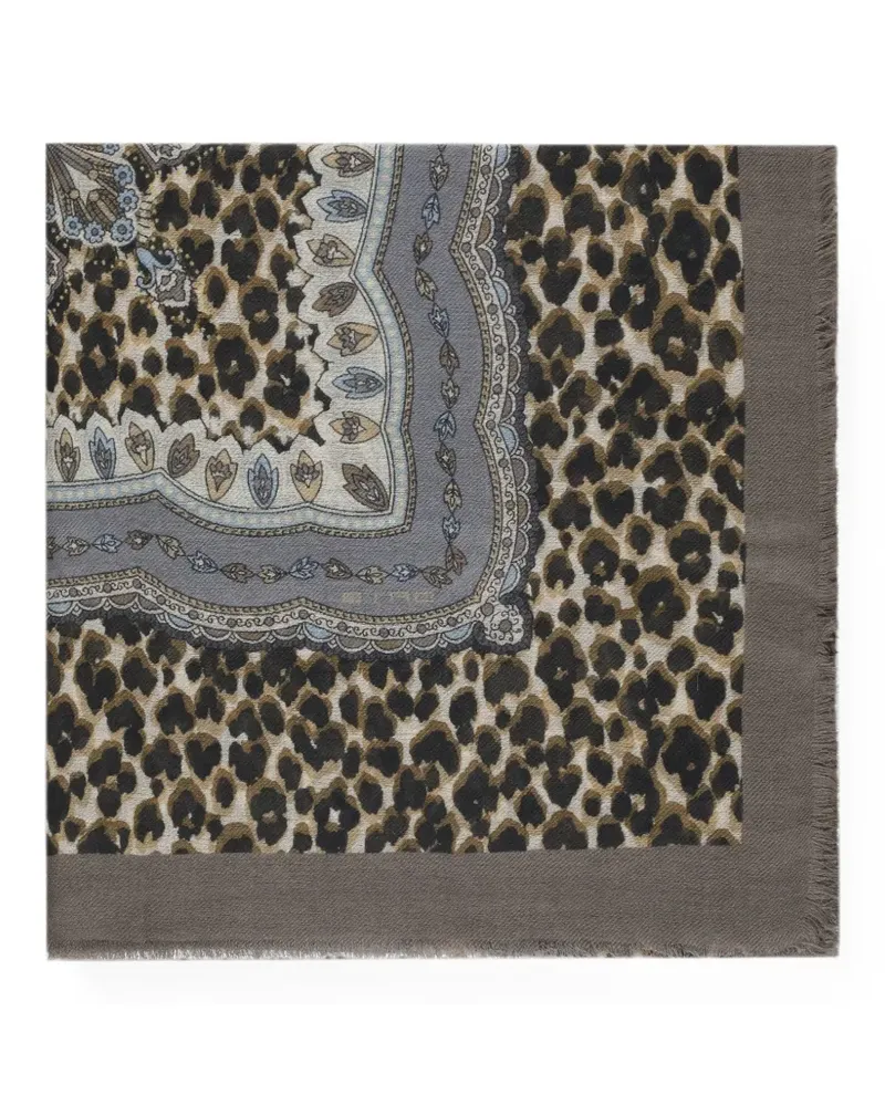Etro Paisley animal-print scarf - Nude Nude