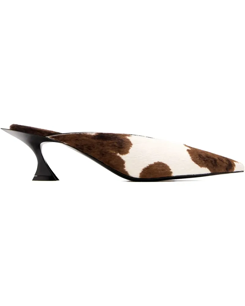 Thierry Mugler 55 Fang cowhide pointed-toe mules - Braun Braun